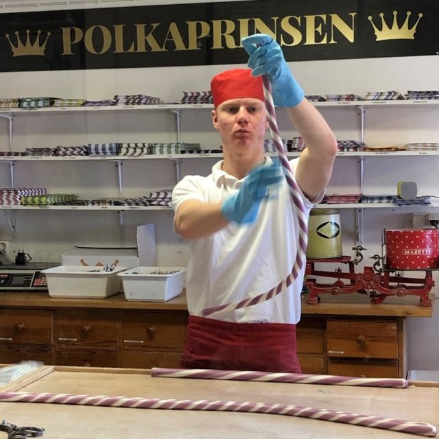 Gränna Zuckerstangen Produktion